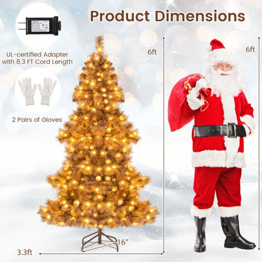 6 Feet Artificial Christmas Tree with 493 Branch Tips for Home Office Carnival