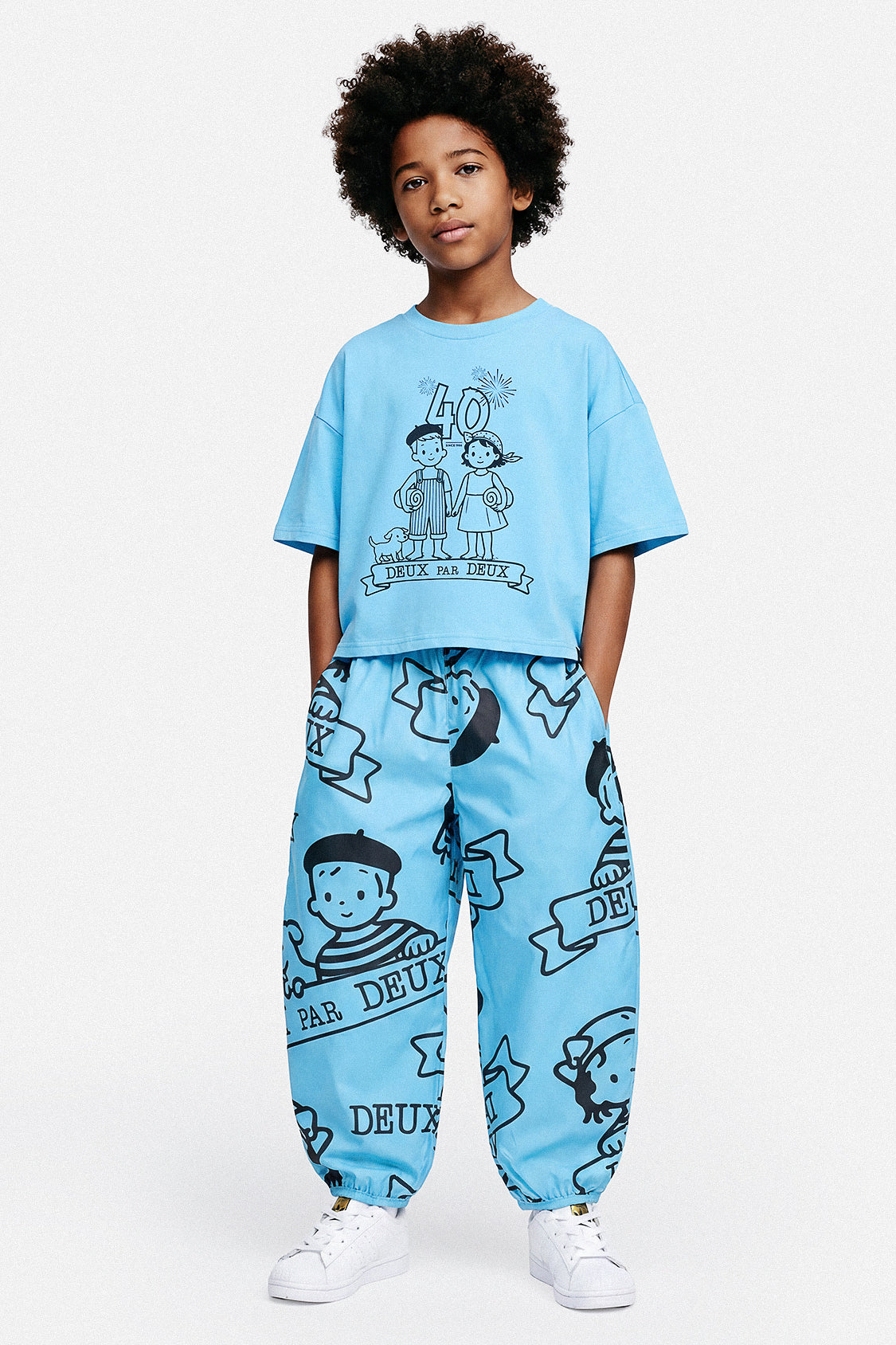 40Th Anniversary Printed Poplin Pant Sky Blue