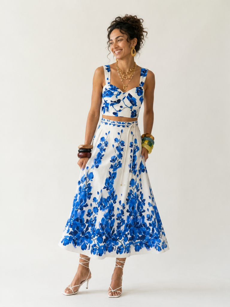 Wanderlust Printed High-Waist Bikini Set