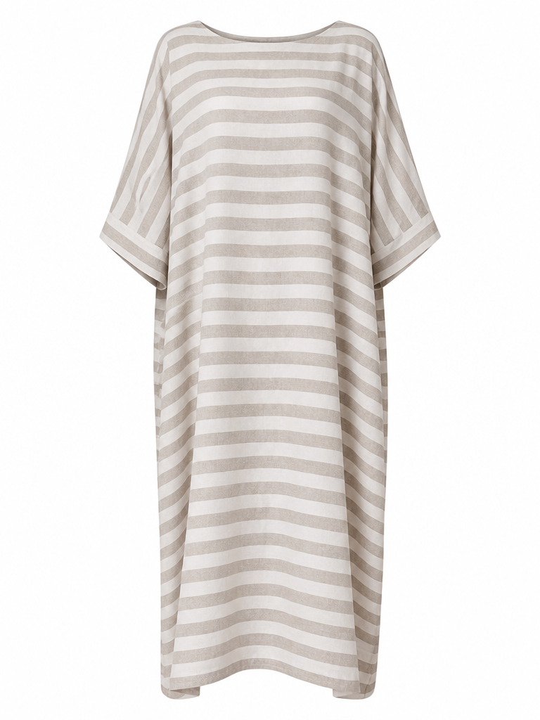 Grounded Striped Linen Maxi Dress