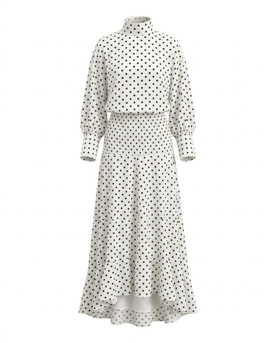 Elegant Polka Dot Two-Piece Set