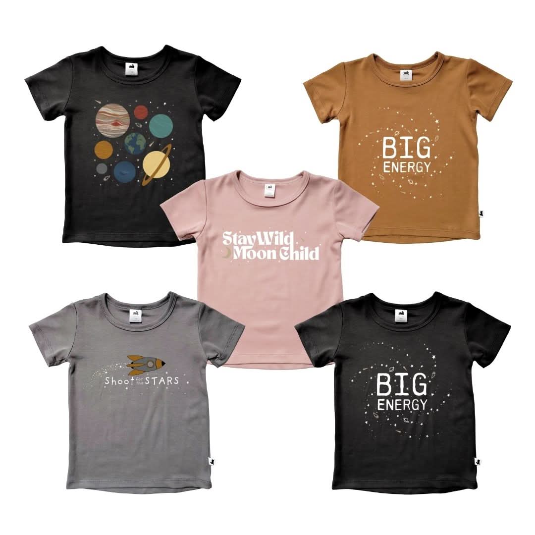 Baby/Kids' Bamboo Graphic T-Shirt | Big Energy In Umber