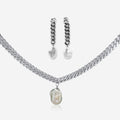 Chain Drop Earrings & Necklace Set | Sterling Silver Modern Jewelry