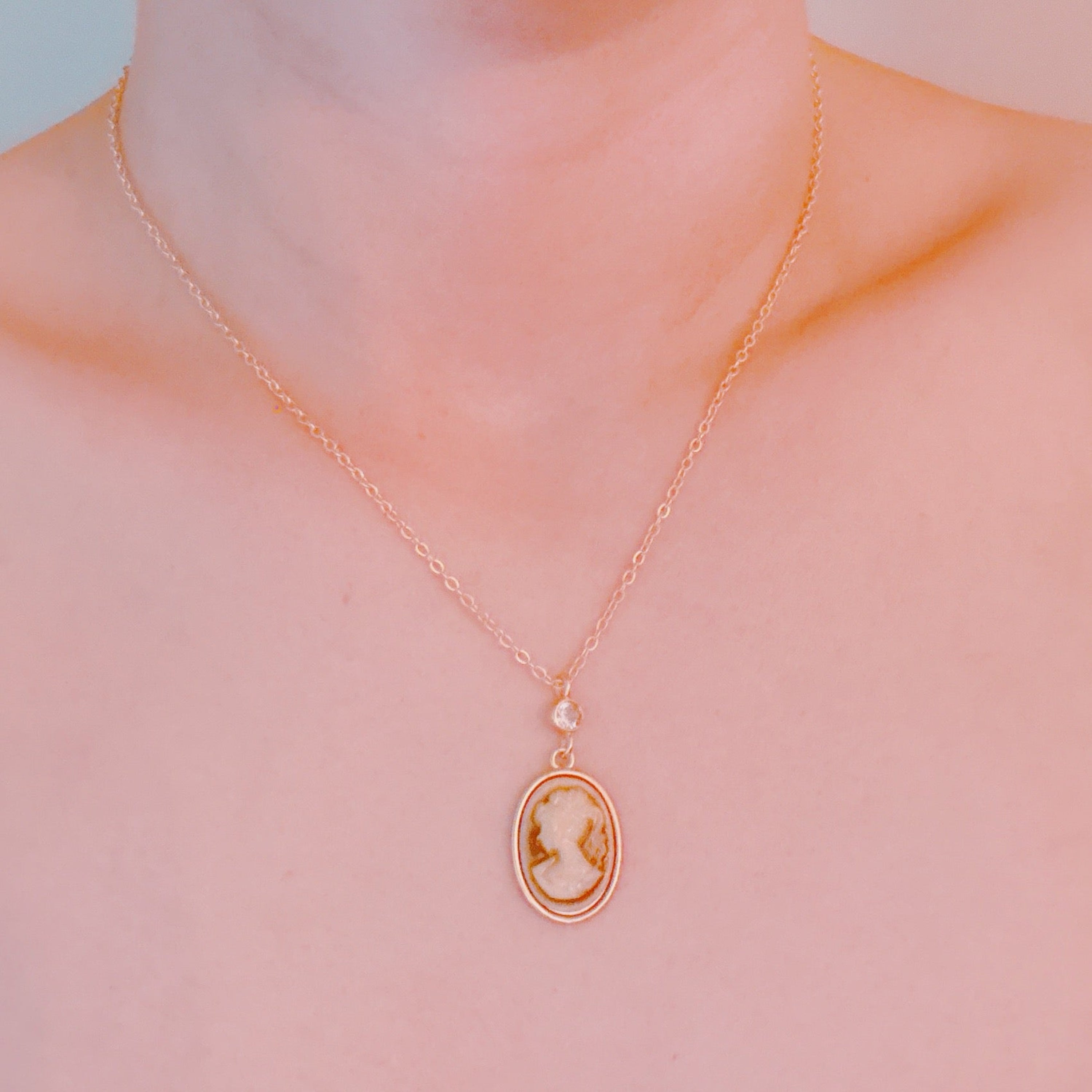 Regency Cameo Necklace - Luxury Gold Chain Jewelry | Adored