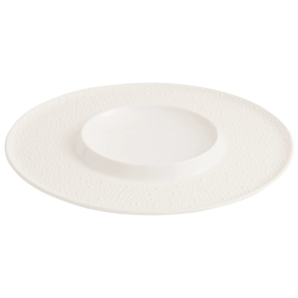 Textured Rim Porcelain Dinner Plate | Inner Coupe Fine Dining Plate