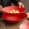 Luxury Red Ceramic Serving Bowl with Golden Rim – 9" / 10.5" / 11.5"