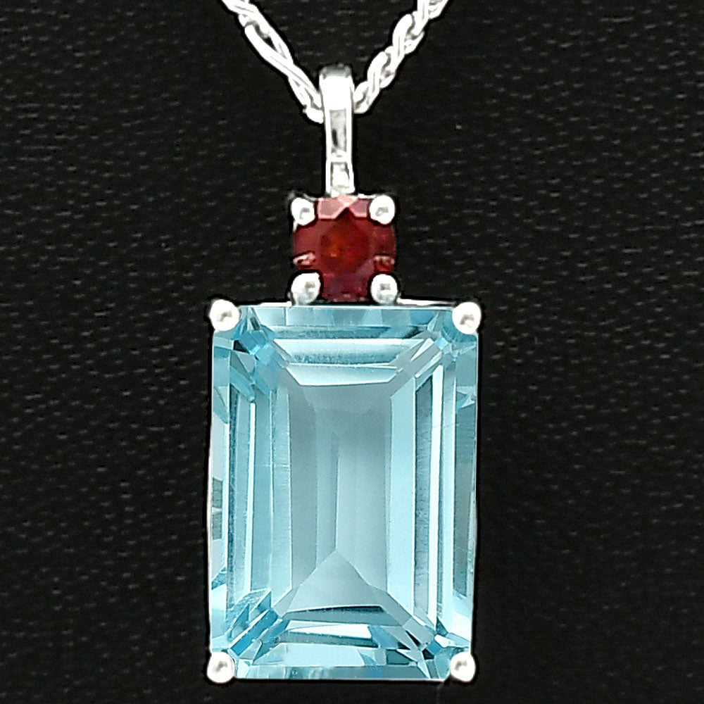 925 Sterling Silver Rectangle Gemstone Pendant Handmade Fine Jewelry DGP1010 P-1113