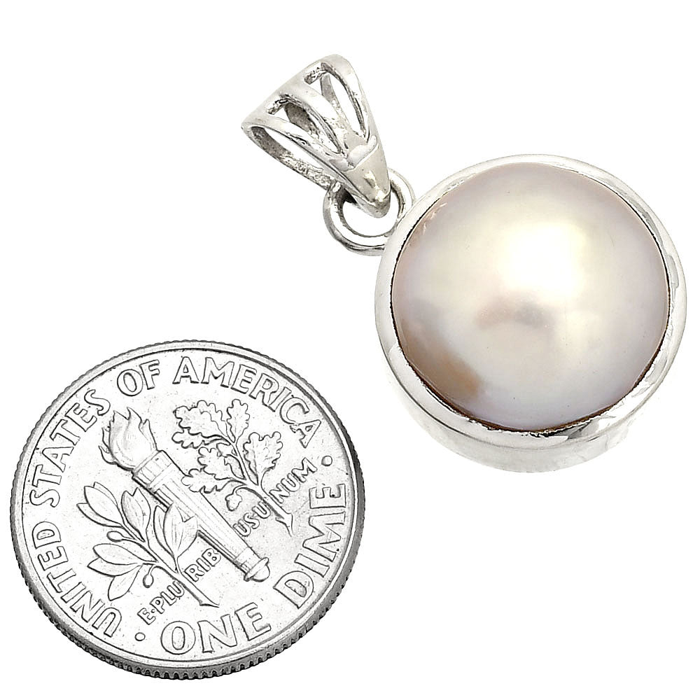 925 Sterling Silver Pearl Pendant Handmade Elegant Fine Jewelry Gift DGP1016 P-1002