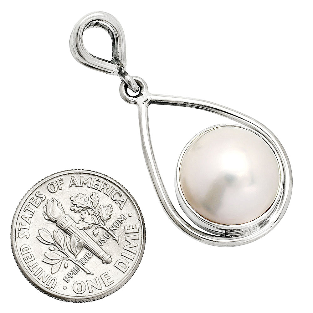 925 Sterling Silver Teardrop Natural Pearl Pendant Handmade Fine Jewelry DGP1018 P-1734