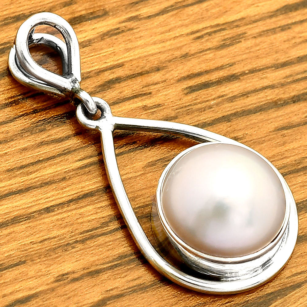 925 Sterling Silver Teardrop Natural Pearl Pendant Handmade Fine Jewelry DGP1018 P-1734