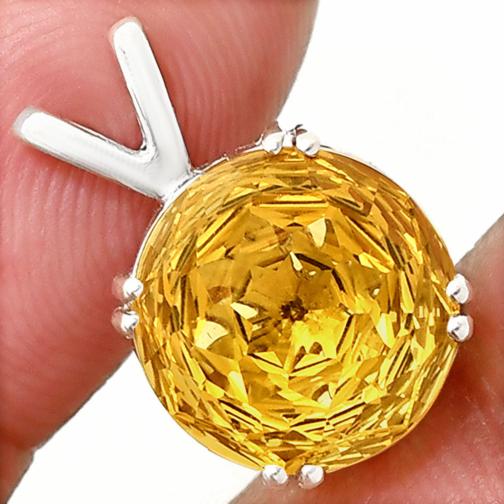 Elegant 925 Silver Round Natural Gemstone Pendant Handmade Fine Jewelry DGP1019 P-1737