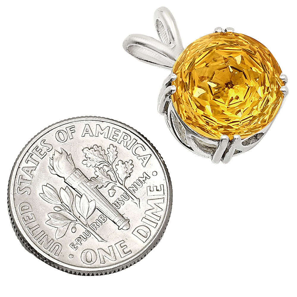 Elegant 925 Silver Round Natural Gemstone Pendant Handmade Fine Jewelry DGP1019 P-1737