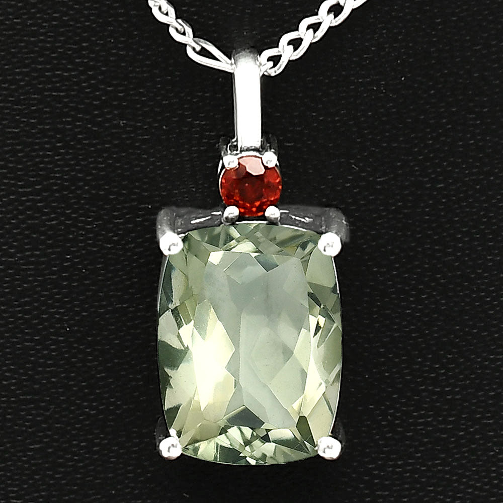 925 Silver Oval Natural Double Gemstone Pendant Handmade Fine Jewelry DGP1021 P-1113