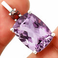 925 Silver Oval Natural Double Gemstone Pendant Handmade Fine Jewelry DGP1021 P-1113