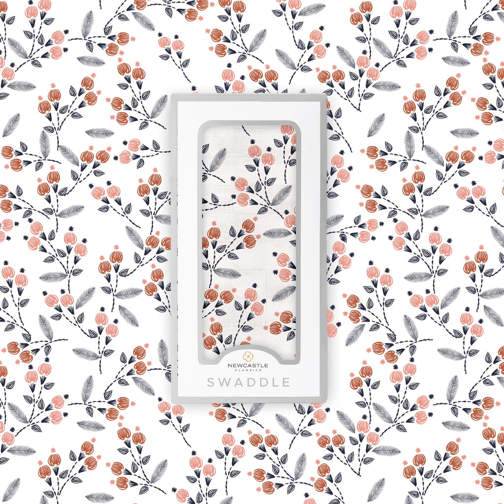 Dahlia Floral Bamboo Swaddle
