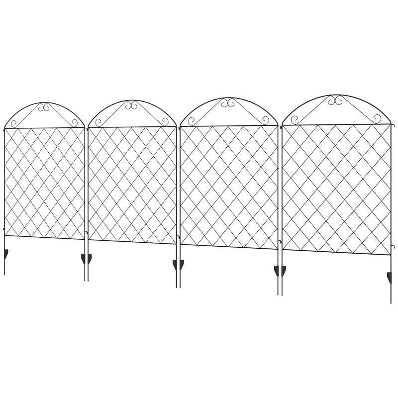4 Pack Steel Foldable Fence Arch Trellis Panel Animal Barrier
