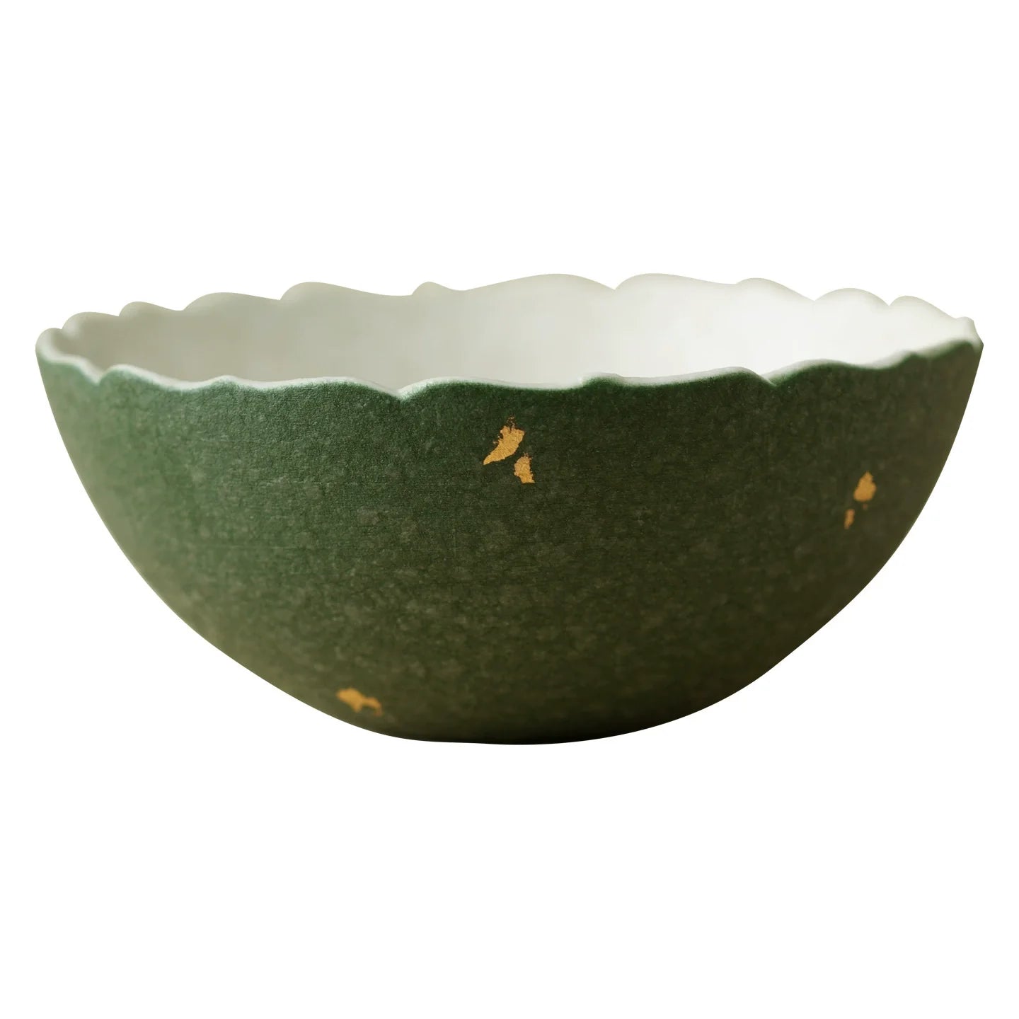 Handmade Green Ceramic Teacup with Scalloped Rim – 85ml Traditional Chinese Tea Cup