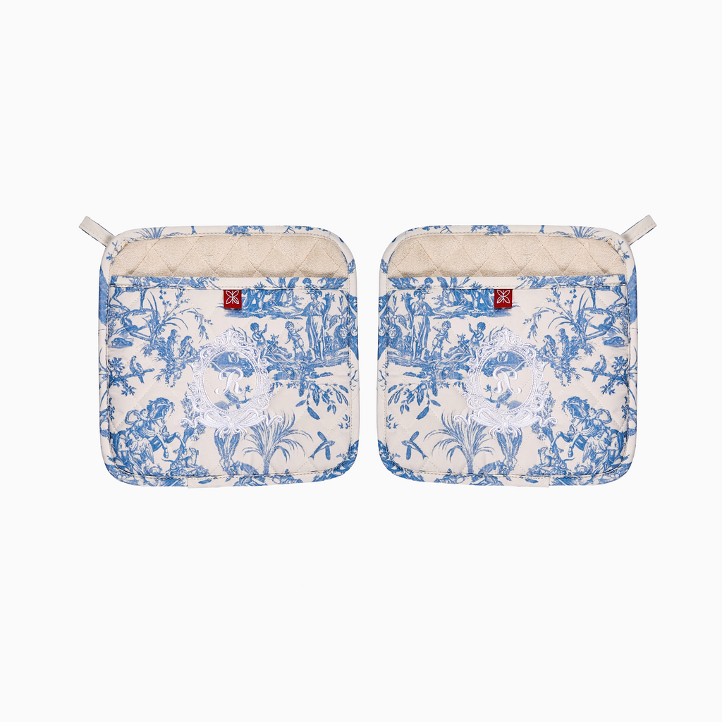 French Toile de Jouy Premium Cotton Pot Holder