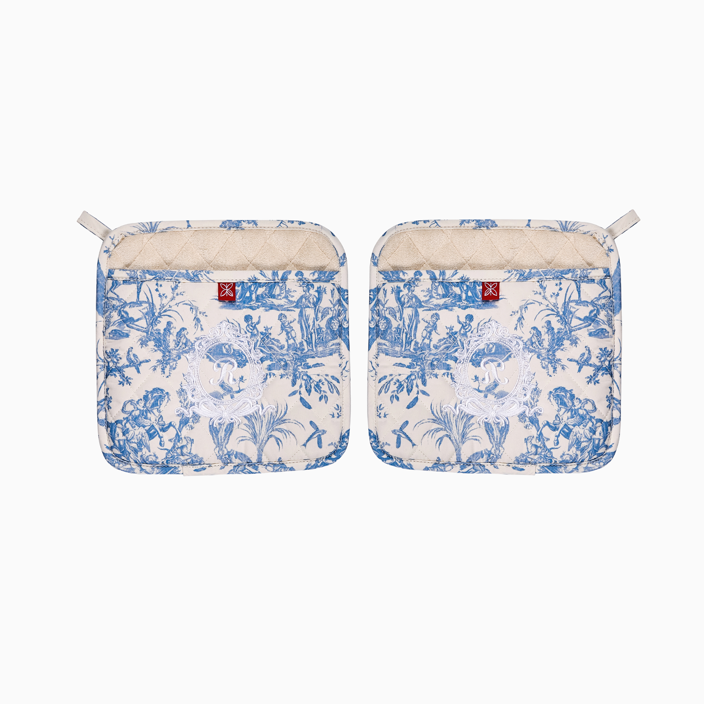 French Toile de Jouy Premium Cotton Pot Holder