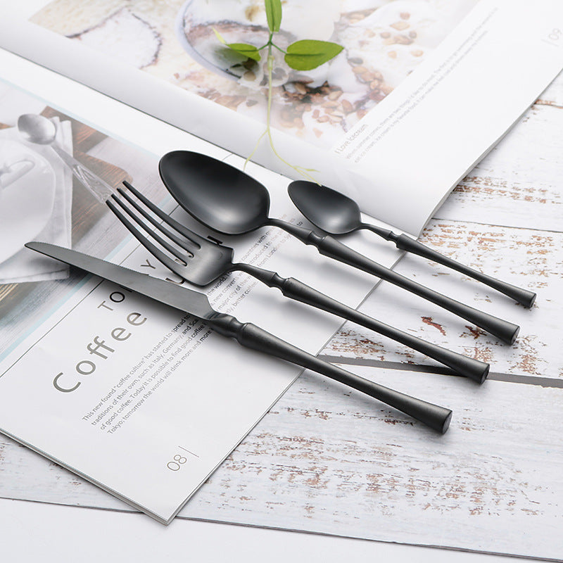 304 Stainless Steel Steak Cutlery Set - Premium Knife, Fork, Spoon, and Coffee Spoon for Elegant Dining