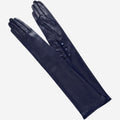 Elena (navy) - Italian silk lined 12-button length leather opera gloves