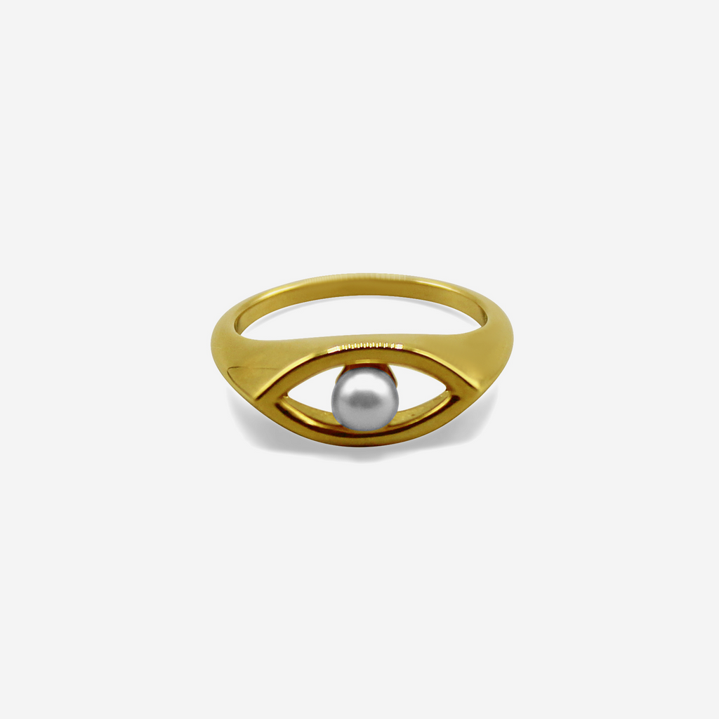 Eye Motif Gold Ring | Handmade Fine Jewelry