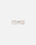 Organic Cotton Headband Heather Beige With Printed Cat
