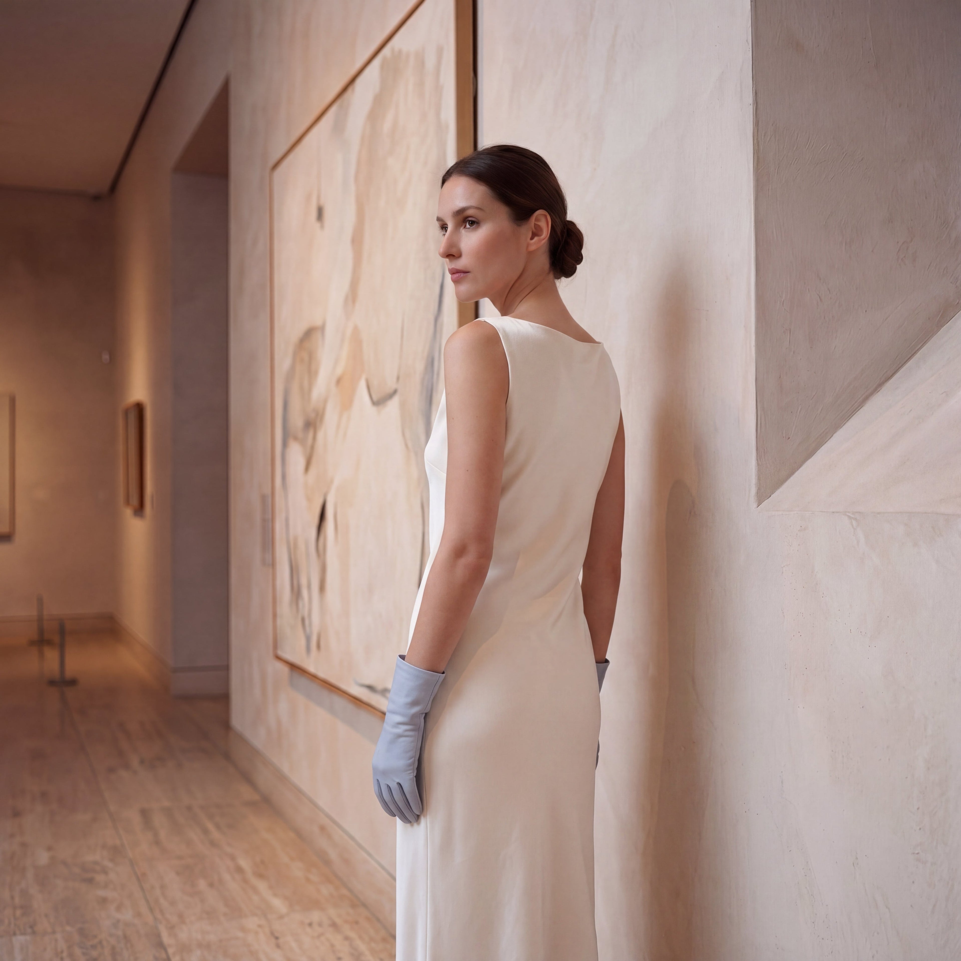 FC04 (sky) - Women's Italian cashmere lined leather gloves