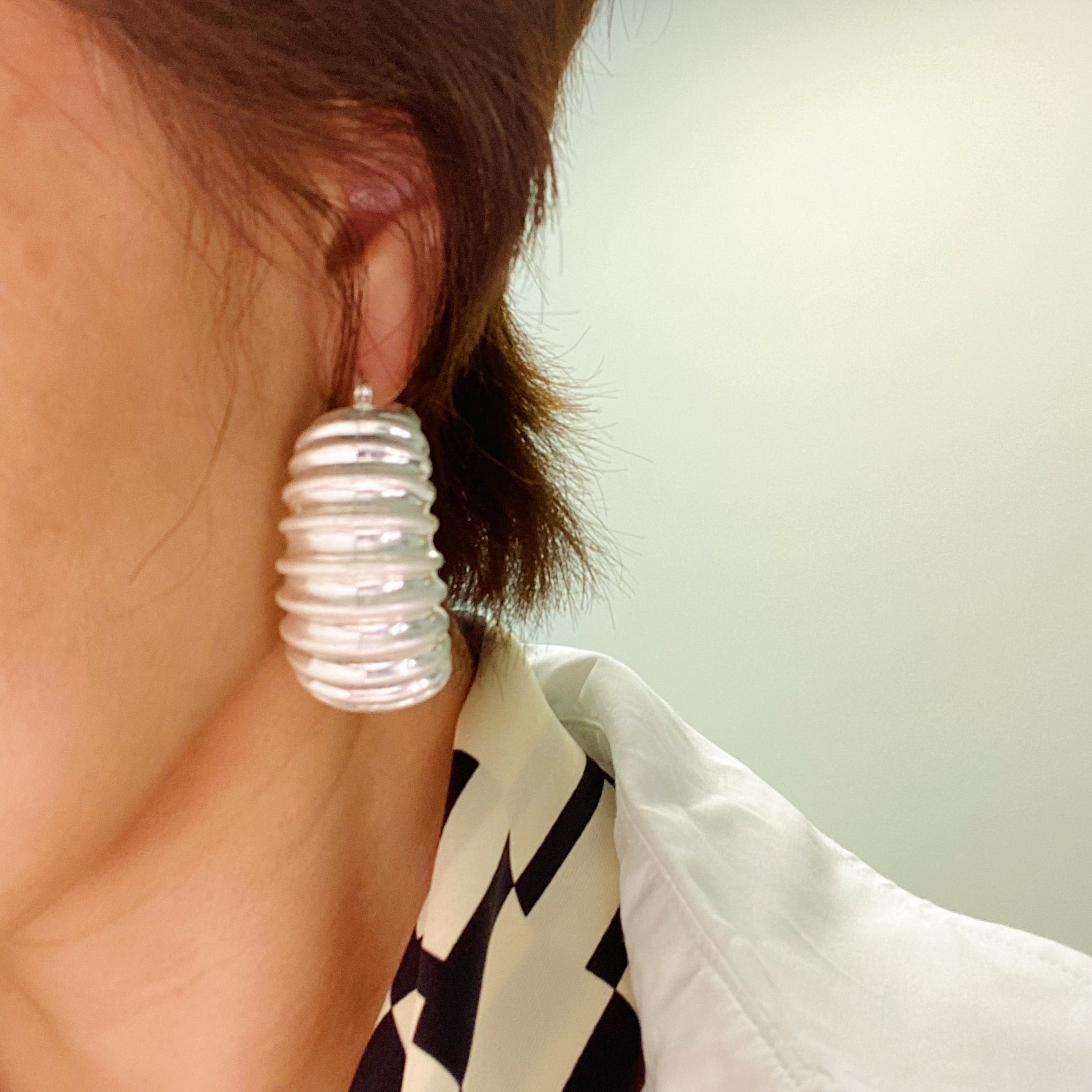 Bold Pleated Statement Earrings