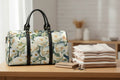Floribunda - Indigo small travel bag - duffle bag, roses and daisies