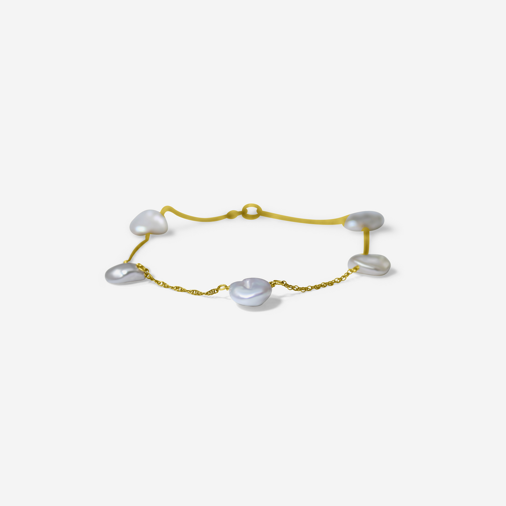 Freshwater Pearl Gold Bracelet | Handmade Fine Jewelry