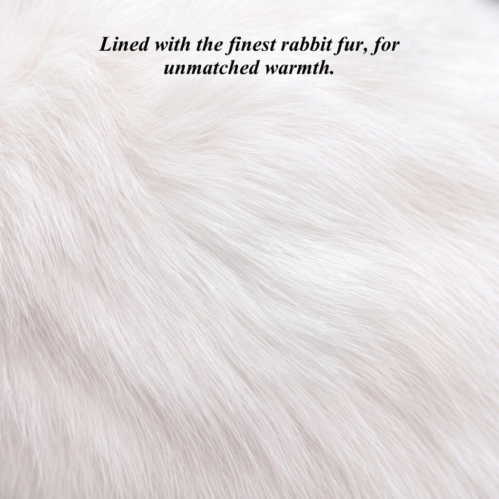 CR3302 (black) - Men’s cadet Italian rabbit fur gloves with shorter fingers