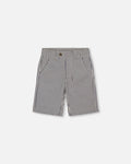 Slant Pocket Bermuda Shorts Navy Blue Striped