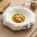 GOSEUNG Bloomflow Porcelain Bowl — Cracked Texture Floral Rim Collection