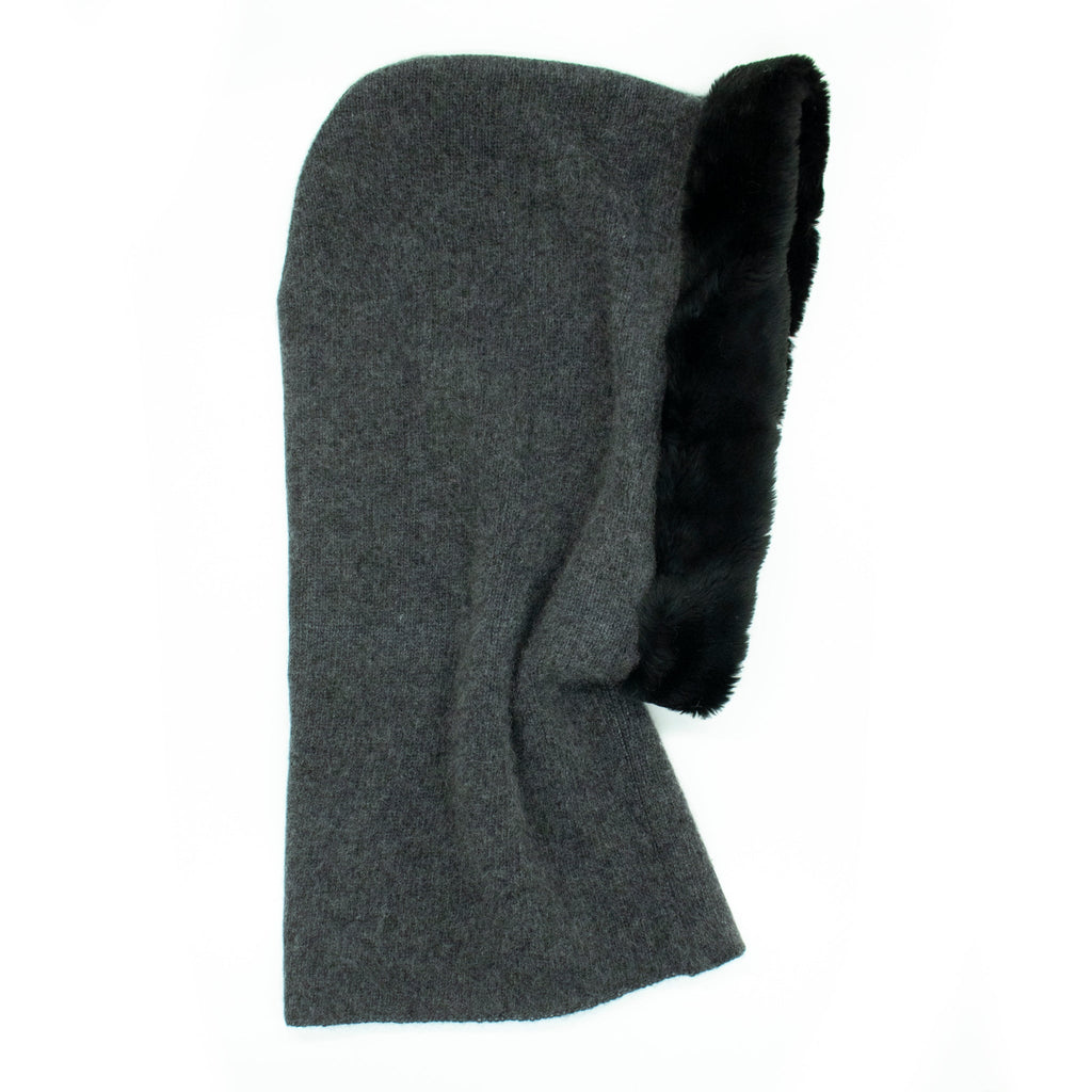 CASHMERE HOOD WITH FUR
