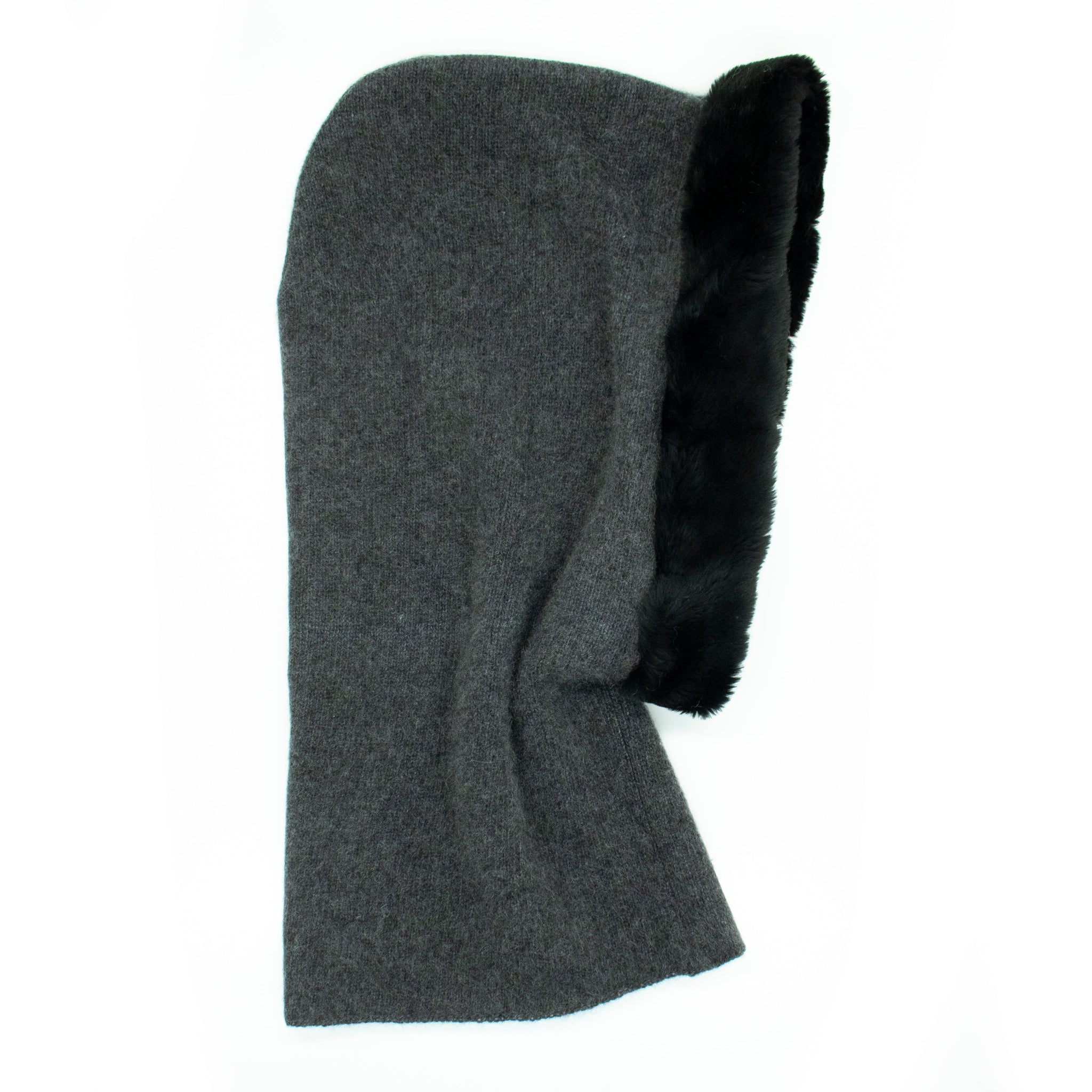 CASHMERE HOOD WITH FUR