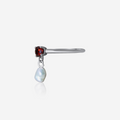 Garnet & Pearl Drop Ring | 14K Gold Fine Jewelry