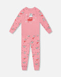 Organic Cotton Two-Piece Pajamas Pink Cat Print