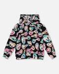 Pullover Fleece Hoodie Smiley Face Girl