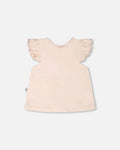 Organic Cotton Jersey Top And Short Set Peach And Peach Animal Print
