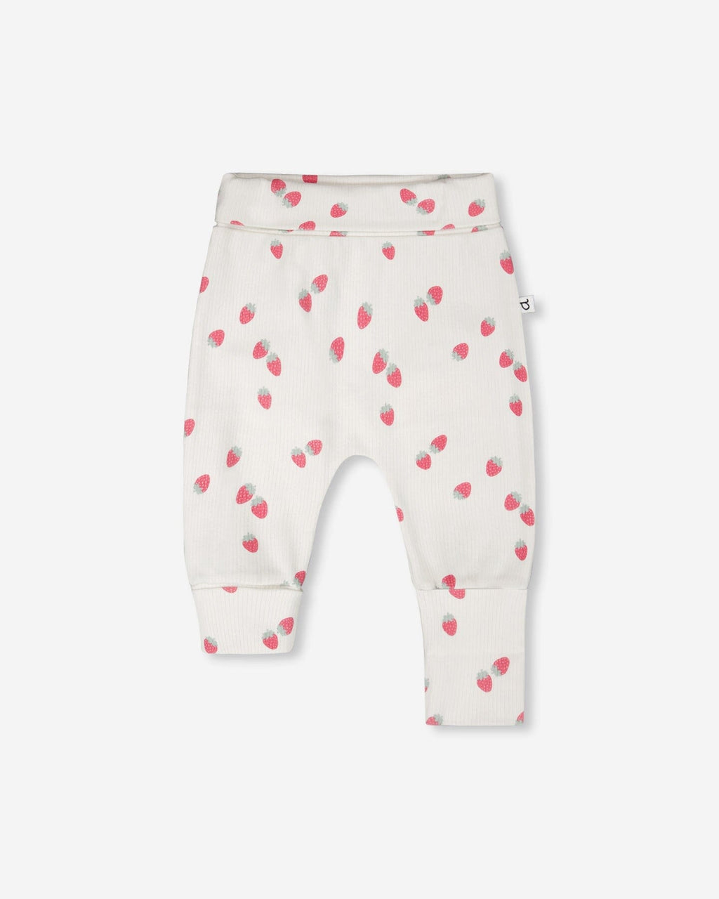 Cotton Jersey Evolutive Pants White Printed Strawberries