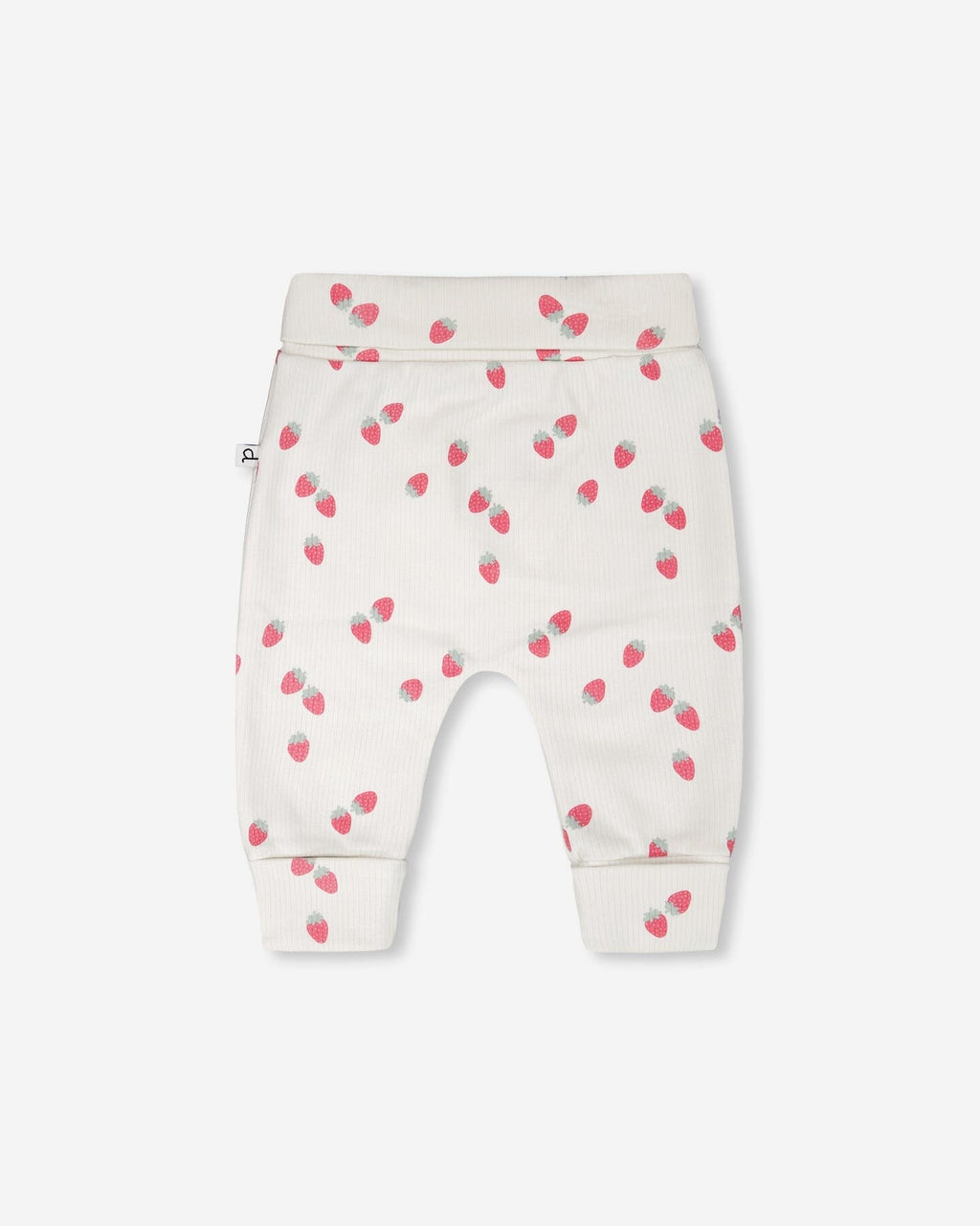 Cotton Jersey Evolutive Pants White Printed Strawberries