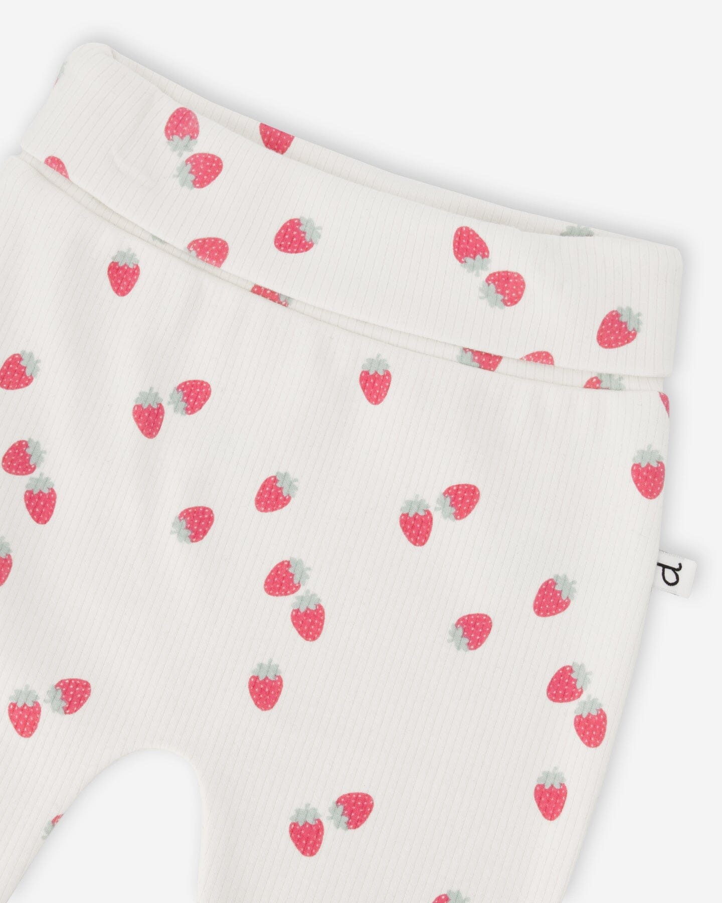 Cotton Jersey Evolutive Pants White Printed Strawberries