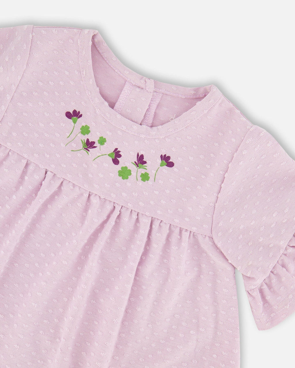 Jersey Tunic And Cotton Capri Set Lavender And Green Printed Flowers