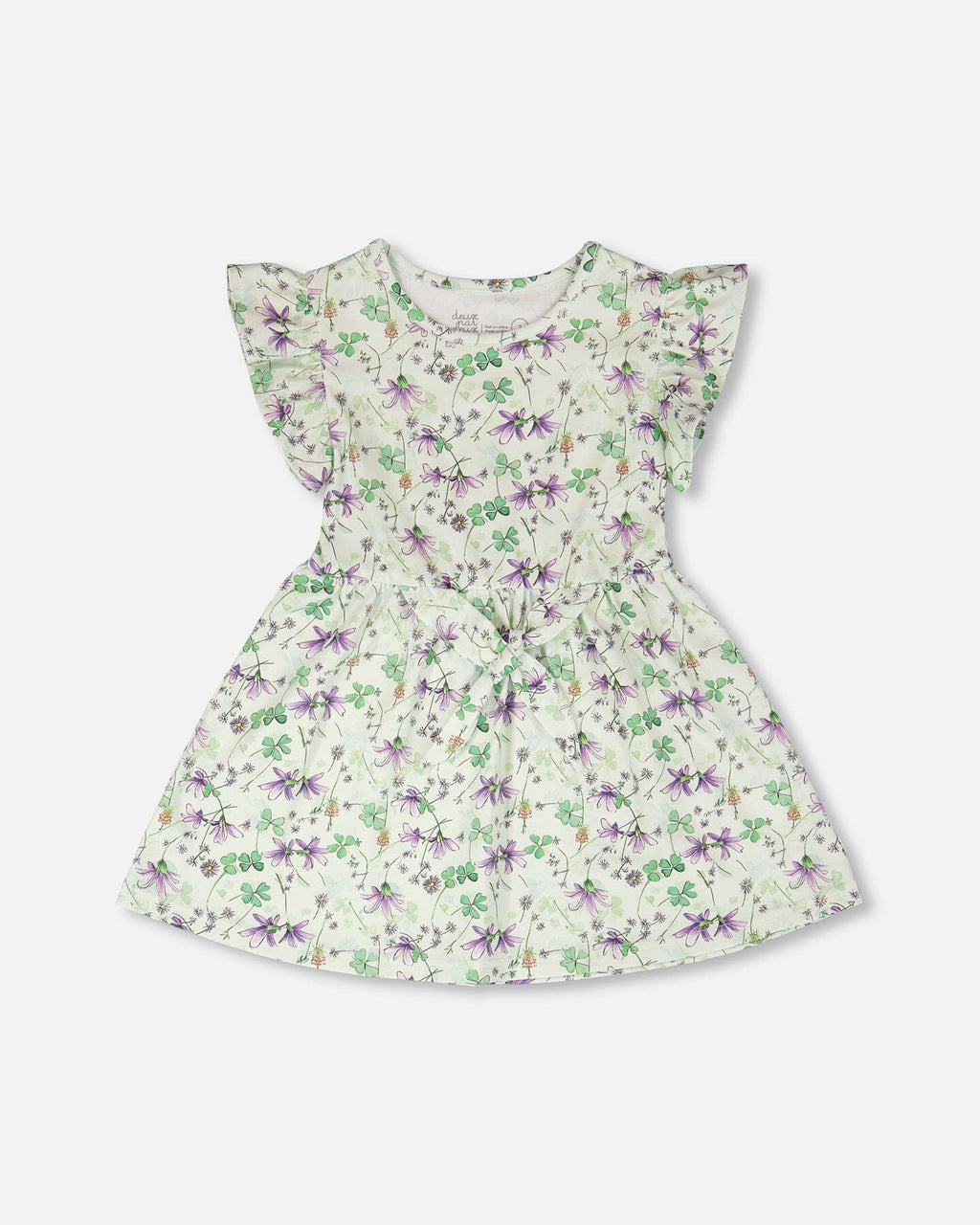 Jersey Dress Green Printed Flowers