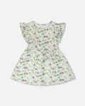 Jersey Dress Green Printed Flowers