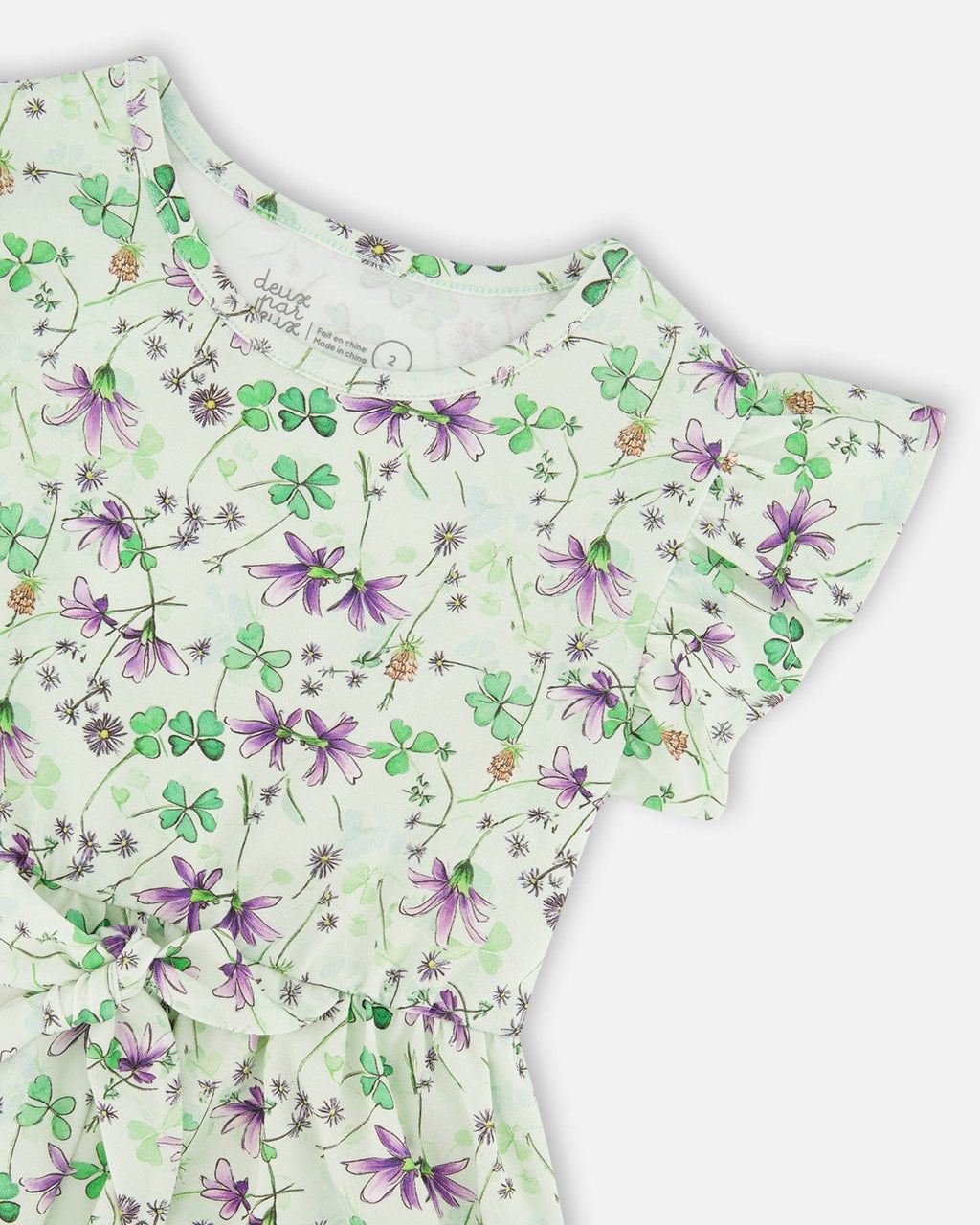 Jersey Dress Green Printed Flowers