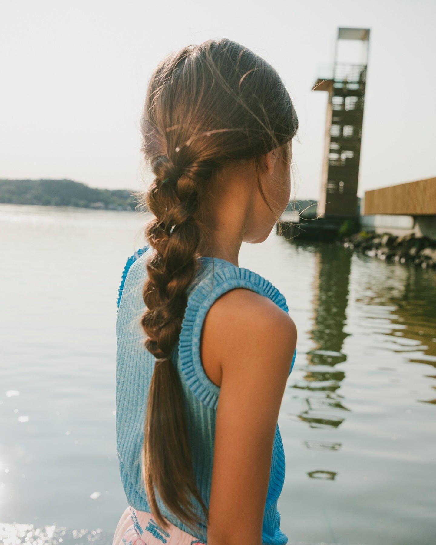 Rib Tank Top Blue
