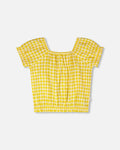 Peasant Top Yellow Gingham