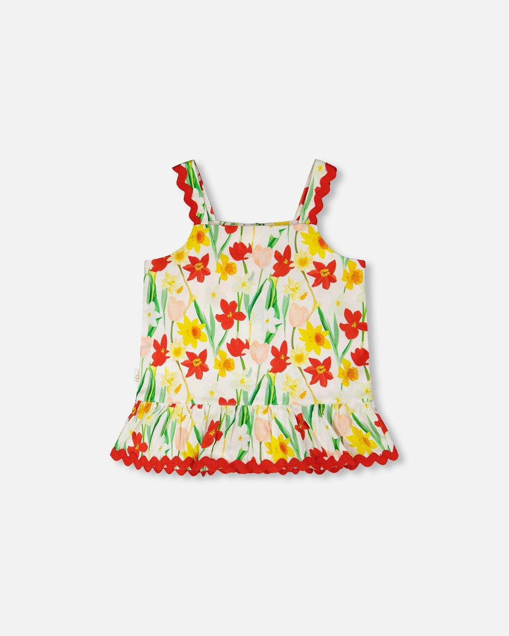 Viscose Top White Daffodil Print